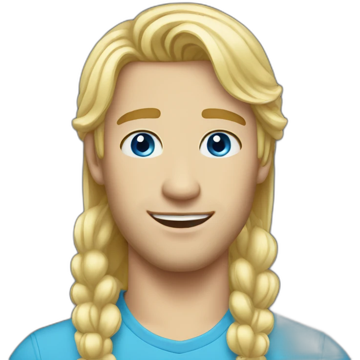 Blonde hair blue eyes guy emoji