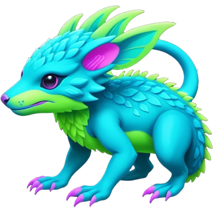 Tropical futuristic lush neon Fionbri-Vernid-creature (full body) emoji