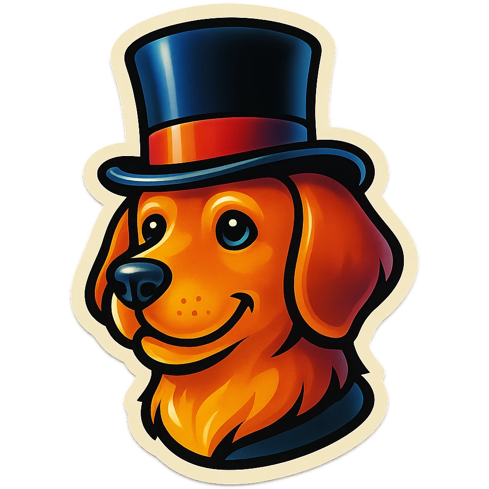 dog with tophat emoji