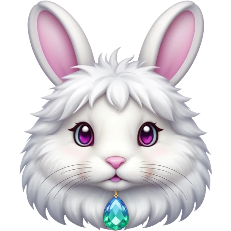 White Bunny with colours cristal emoji