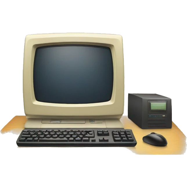 old computer on desk emoji