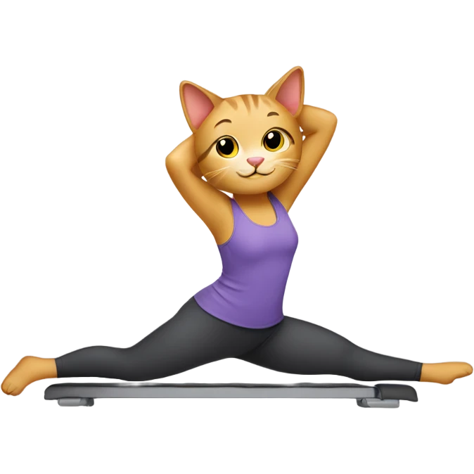 create a cat doing a pilates emoji