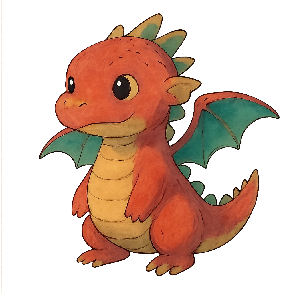 small colorful baby dragon emoji