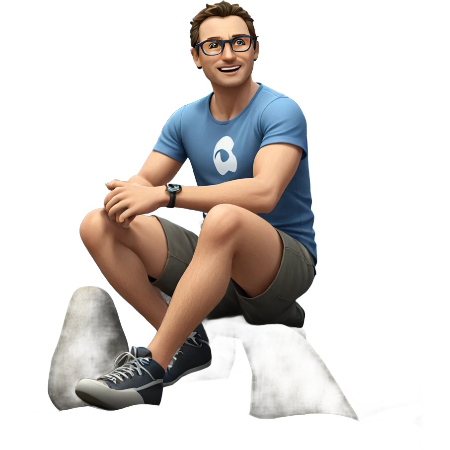 sitting boy by the ocean emoji