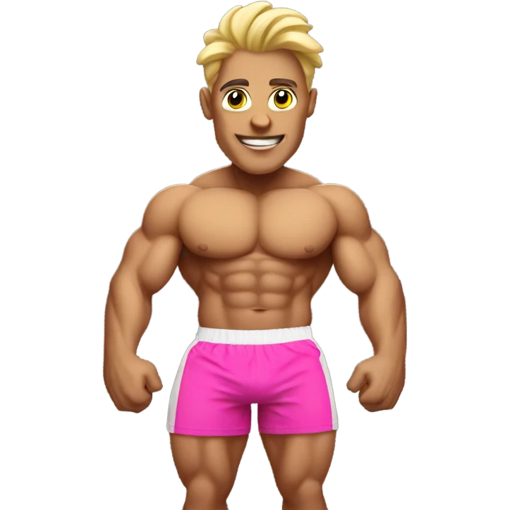 body builder with pink shorts emoji