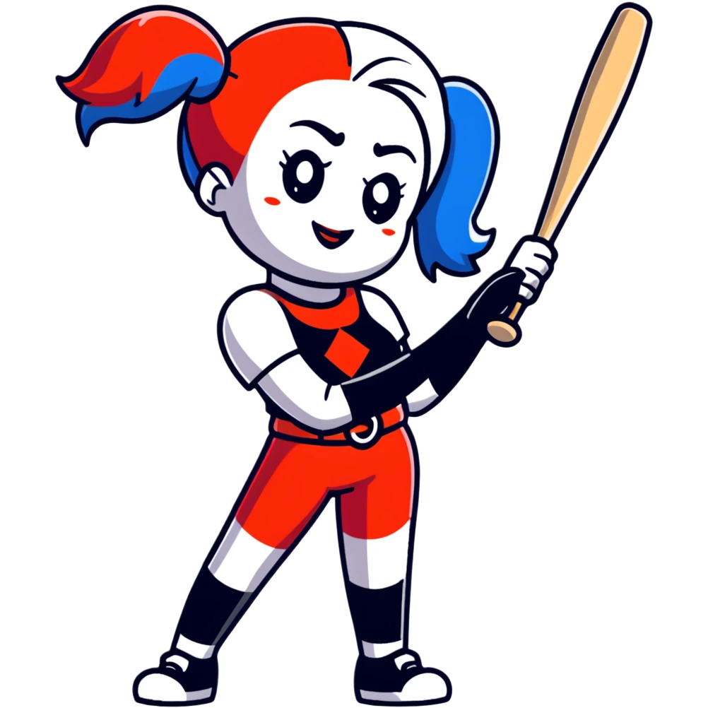 Harley Quinn with her baseball bat emoji