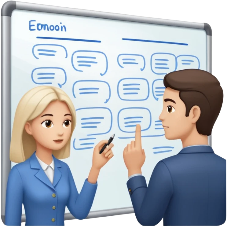 woman and man that plan their habits emoji