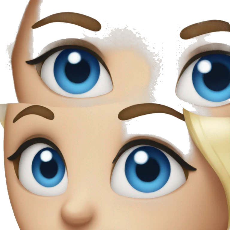 a blue eye with big eyelashes emoji