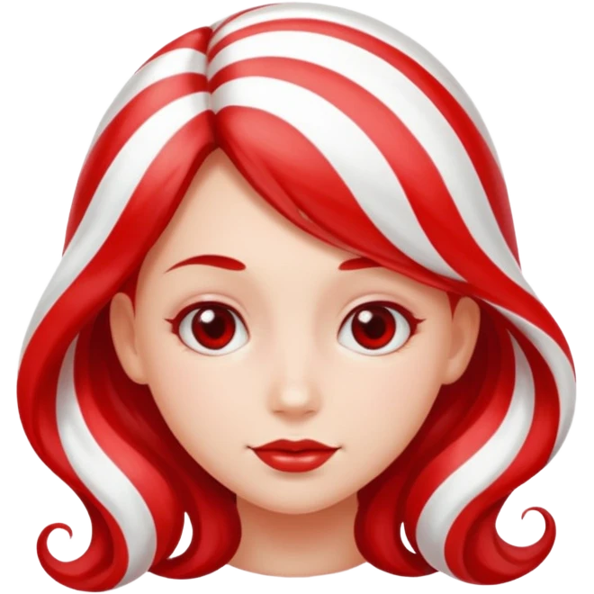 girl with hair made out of peppermint emoji