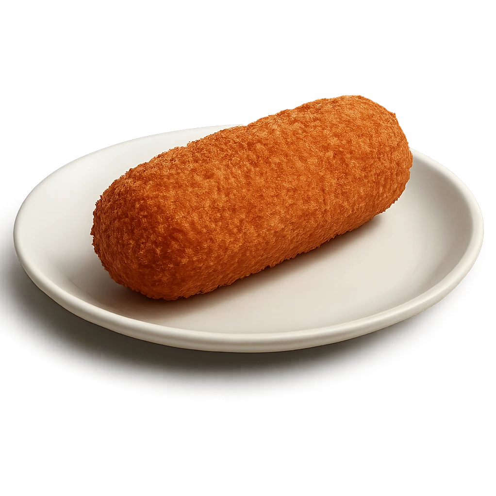 realistic kroket on a plate, no background emoji