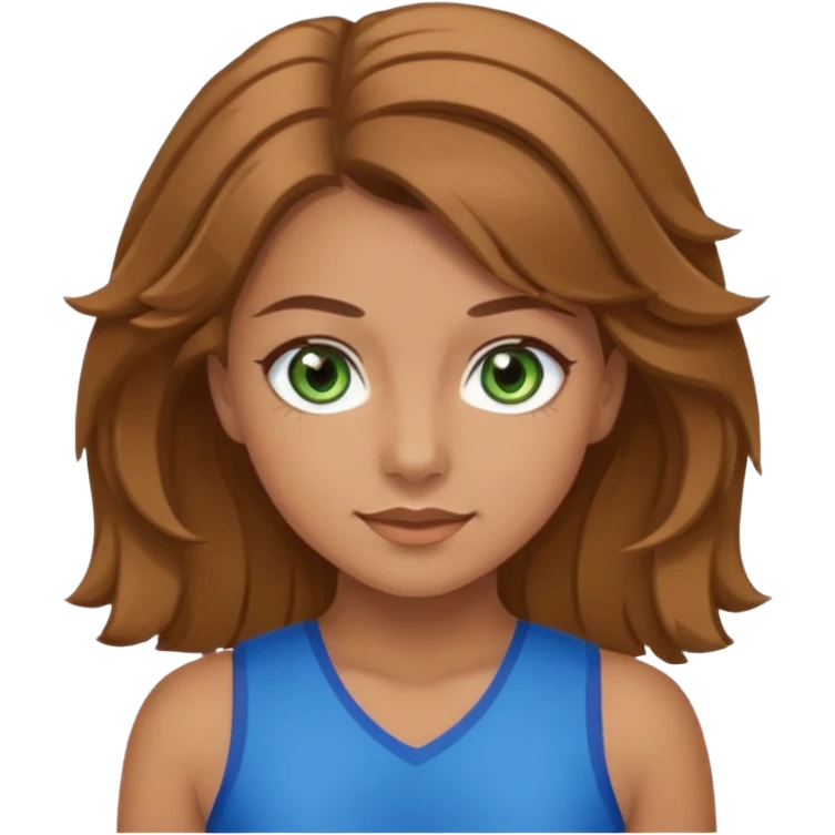 Im low-key kinda tan I have greenish blue hazel eyes I have light brown hair and I a cheerleader emoji