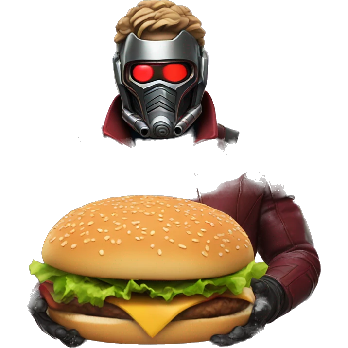 Starlord with burger emoji