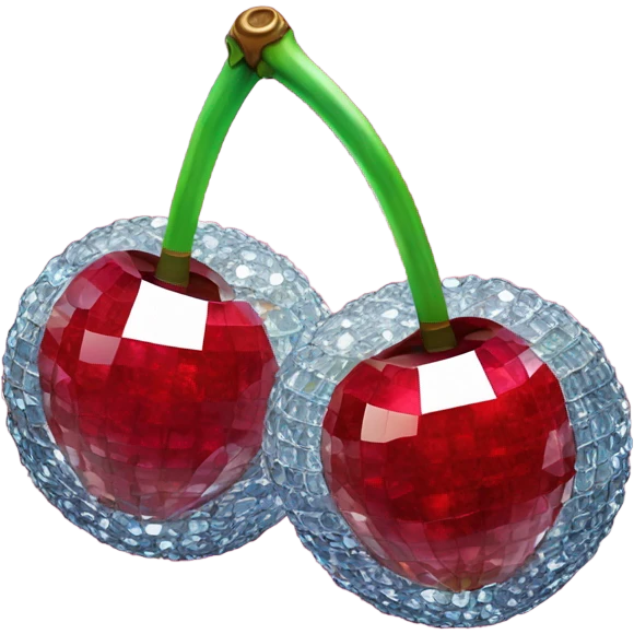 2 Disco ball cherries connected emoji