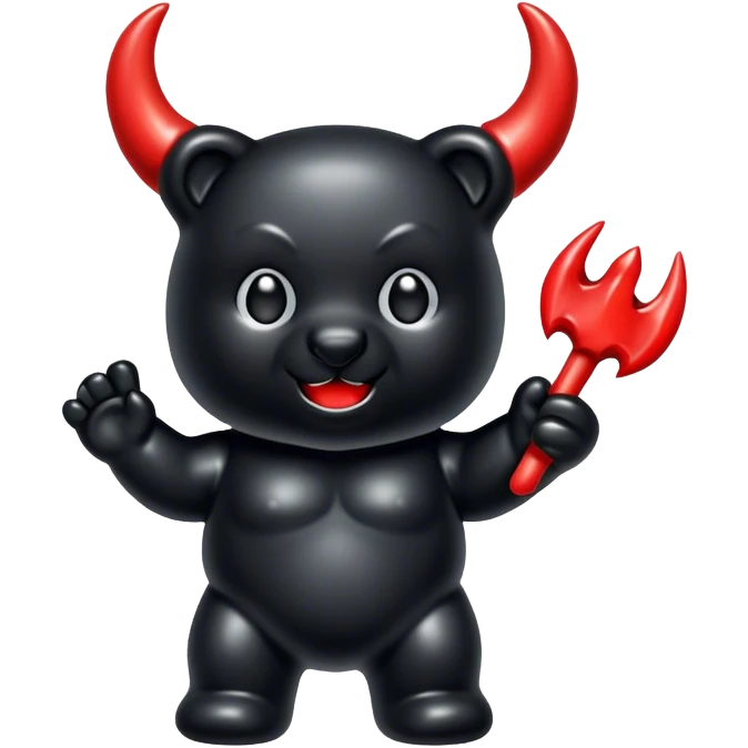 Black Gummy Bear with Devil Horns emoji