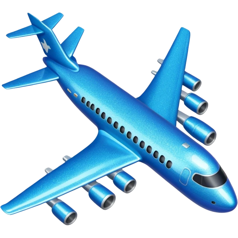 Glitter blue avião emoji