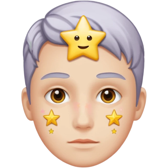 person with star stickers on their faces emoji