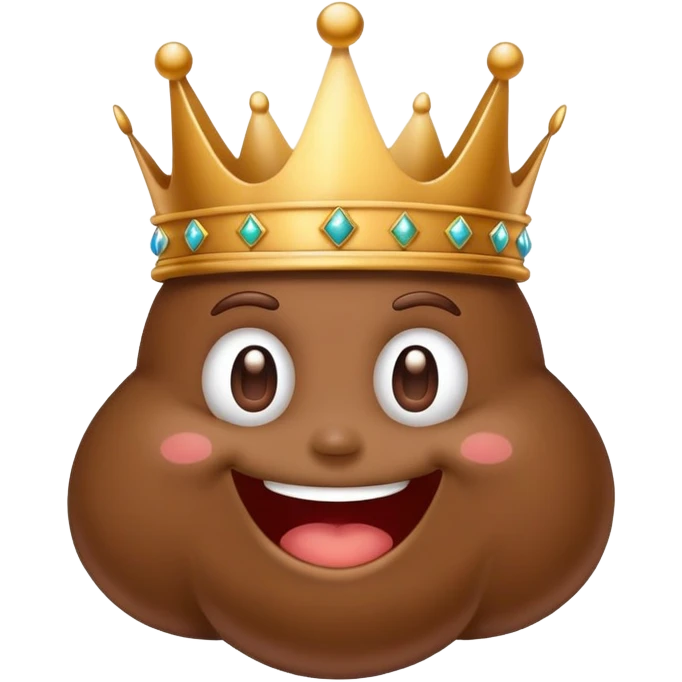 poop king with crown, cartoon character emoji