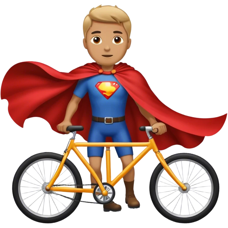 Man with a cape on a bike emoji