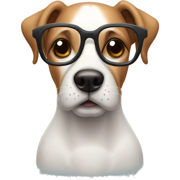 Dog wiht glasses emoji