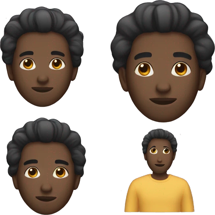 Black man with taper hair emoji