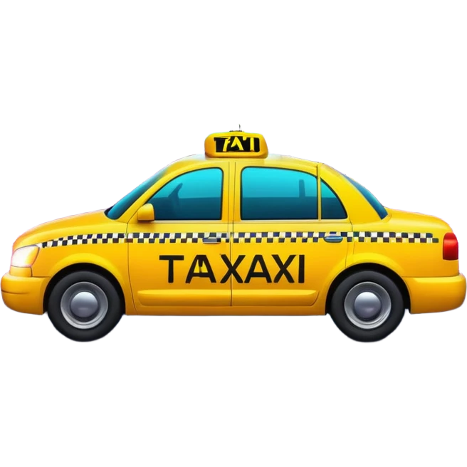 a neon taxi driving in a neon citya neon taxi driving in a neon city emoji