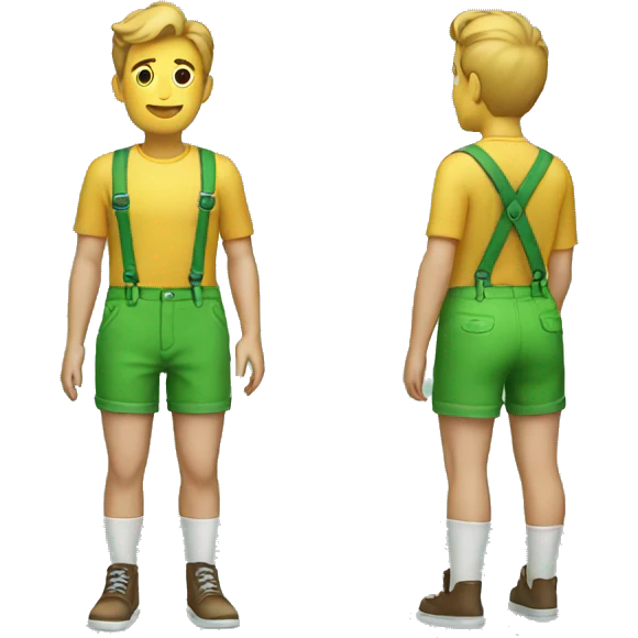 green shorts with suspenders emoji