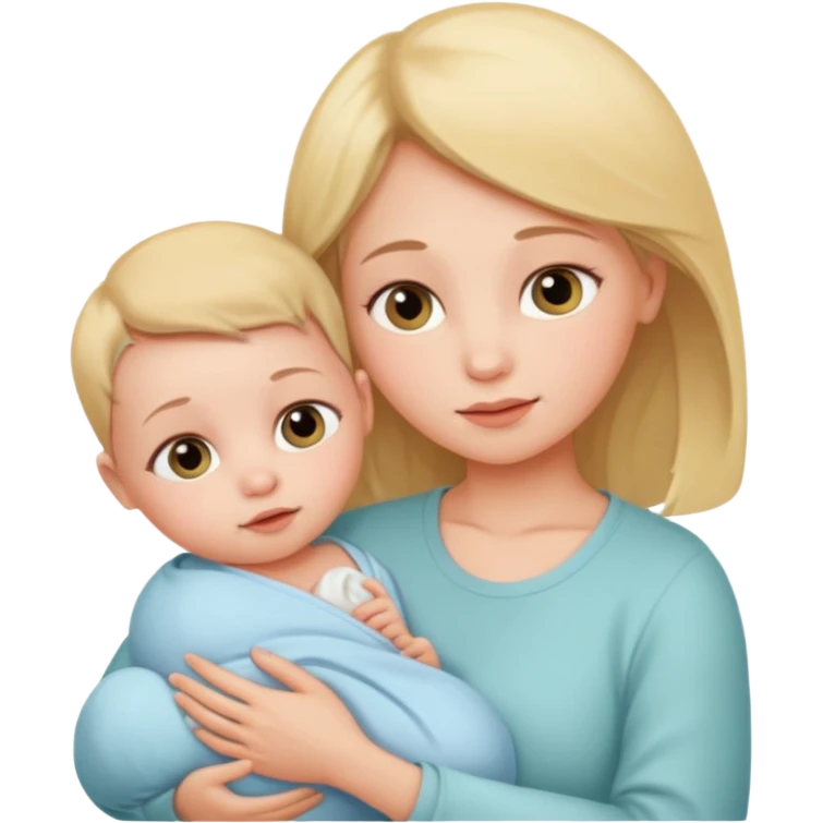 newborn baby with mother emoji