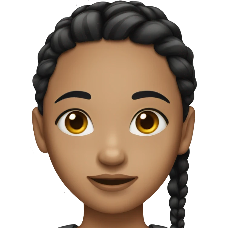 girl with black haired braids emoji