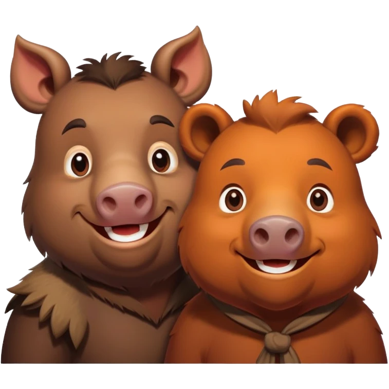 Кабанчик и мишка друзья emoji