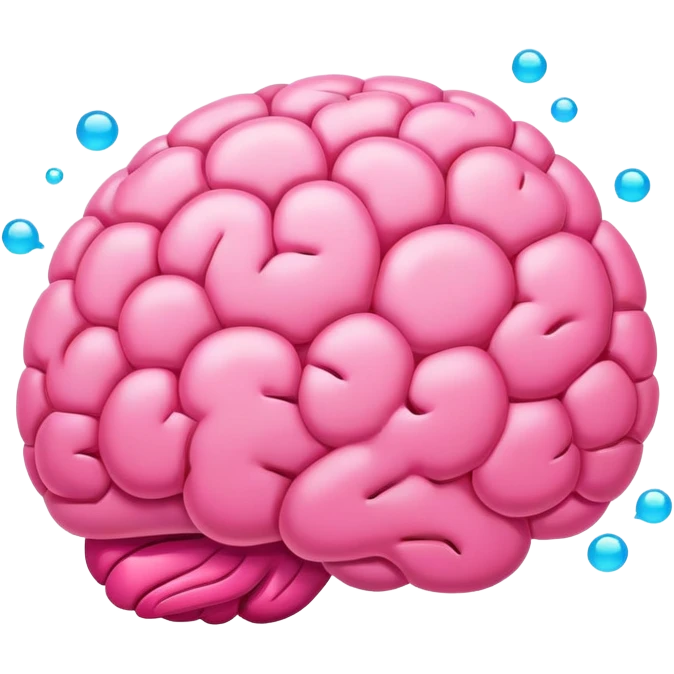 Brain with silly thoughts around it  emoji