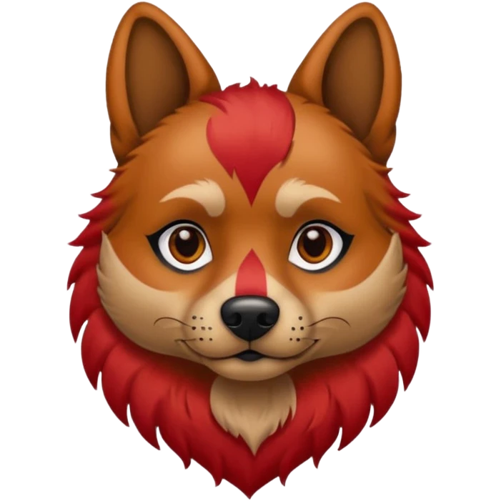 dog withvery  tattoed face and red hair emoji