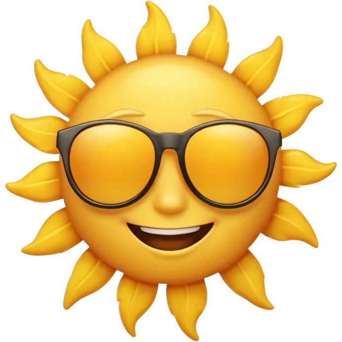 smiling sun emoji with sunglasses emoji
