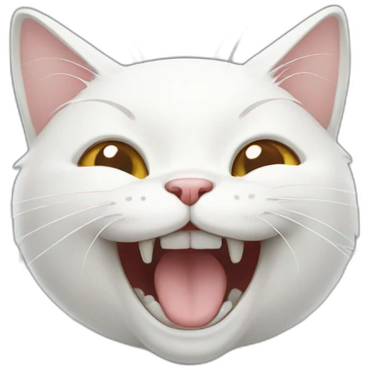White cat laughing emoji
