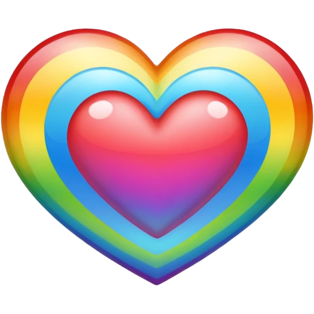 a heart but with the pride flage colors emoji