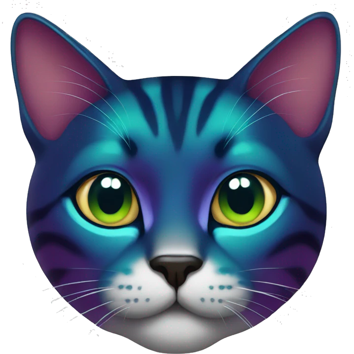 glossy jewel toned cat emoji