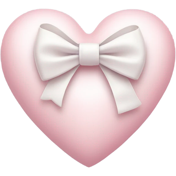 Pastel pink heart with white bow emoji