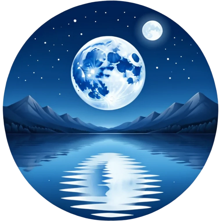 A moon and lake emoji