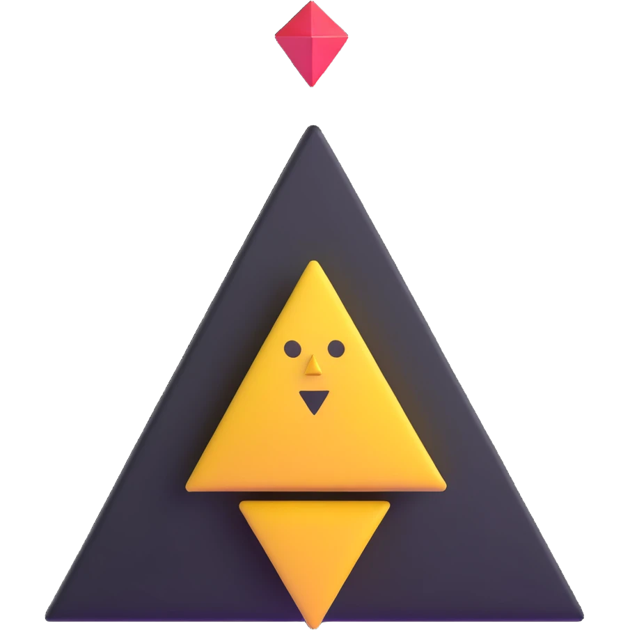 character with triangle head emoji