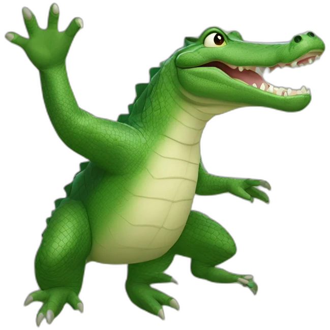 Alligator cœur avec les mains emoji