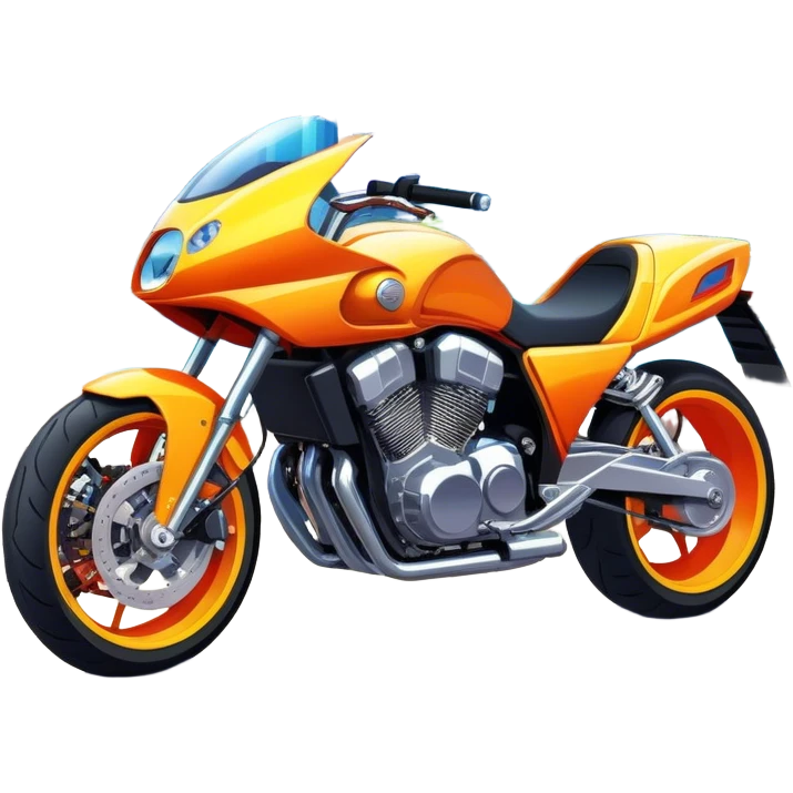 Custom tuned motorcycle and car, vibrant city background, bright colors, dynamic and detailed, modern style, urban atmosphere, high energy. emoji