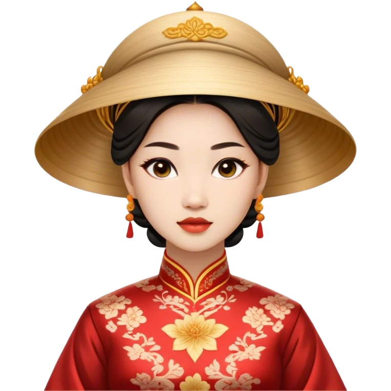 Cinematic Realistic Áo Dài Portrait Emoji, depicted as an elegant traditional Vietnamese dress with flowing graceful lines and delicate patterns, rendered with rich textures and soft ethereal lighting that captures its timeless beauty. emoji