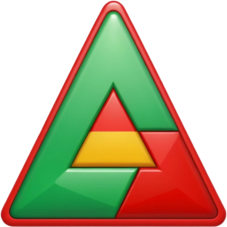 triangulo verde y rojo emoji