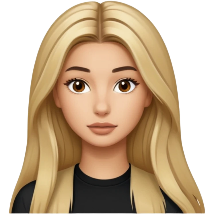 Hailey bieber with long hair emoji