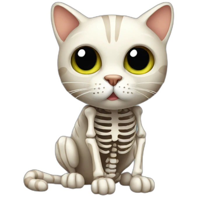 cat with skeleton body emoji