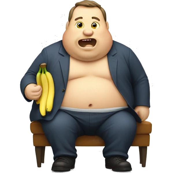 A fat man eats a banana emoji