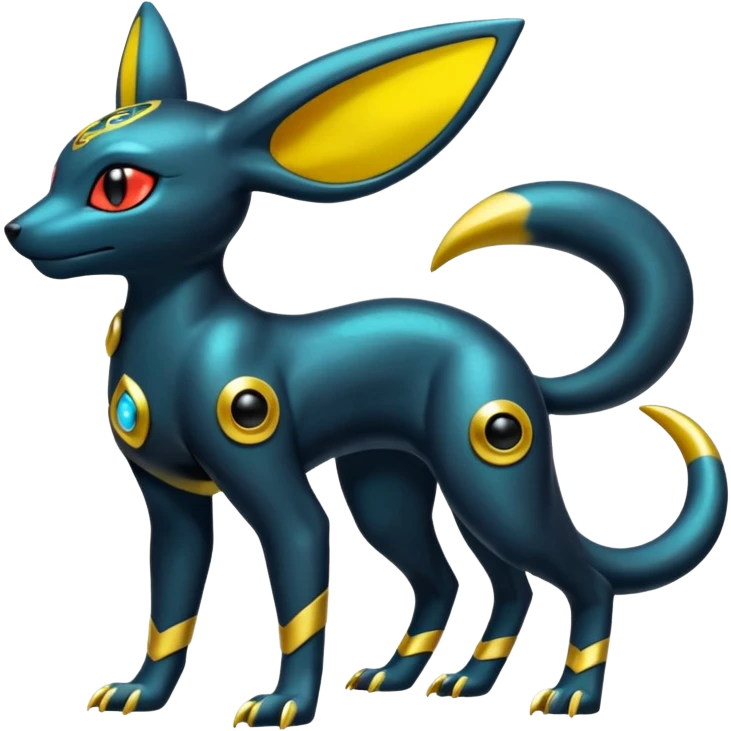 Shiny Aural Umbreon-Amaura-Salandit-Fakémon-fusion (full body) emoji