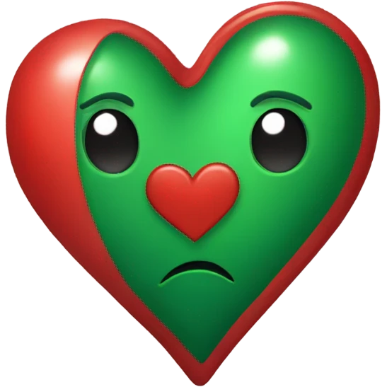 Green and red heart  emoji