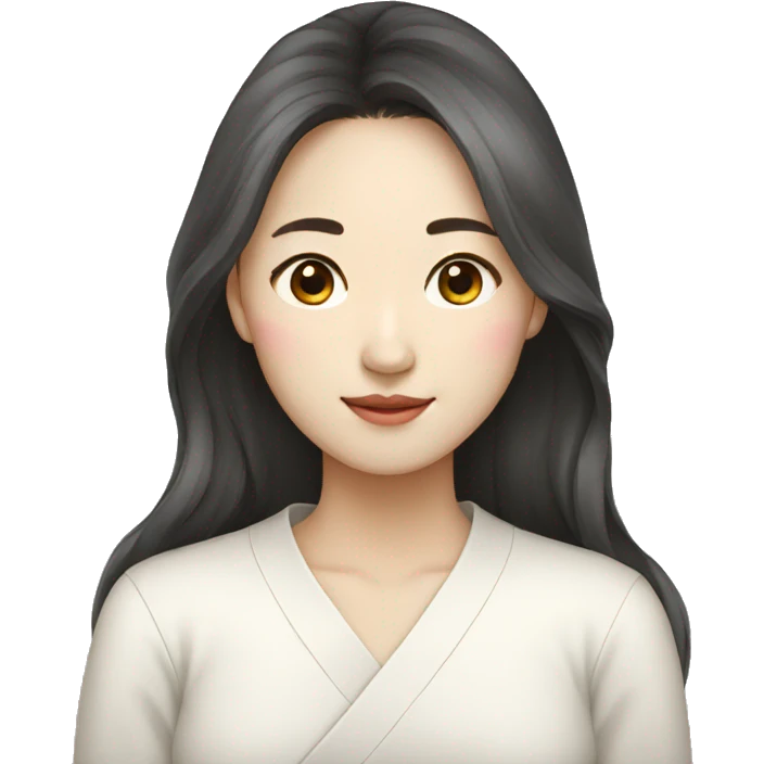 Korean woman long hair emoji