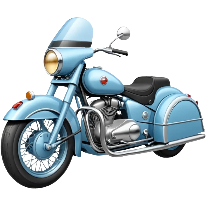 light blue sidecar motorcycle emoji