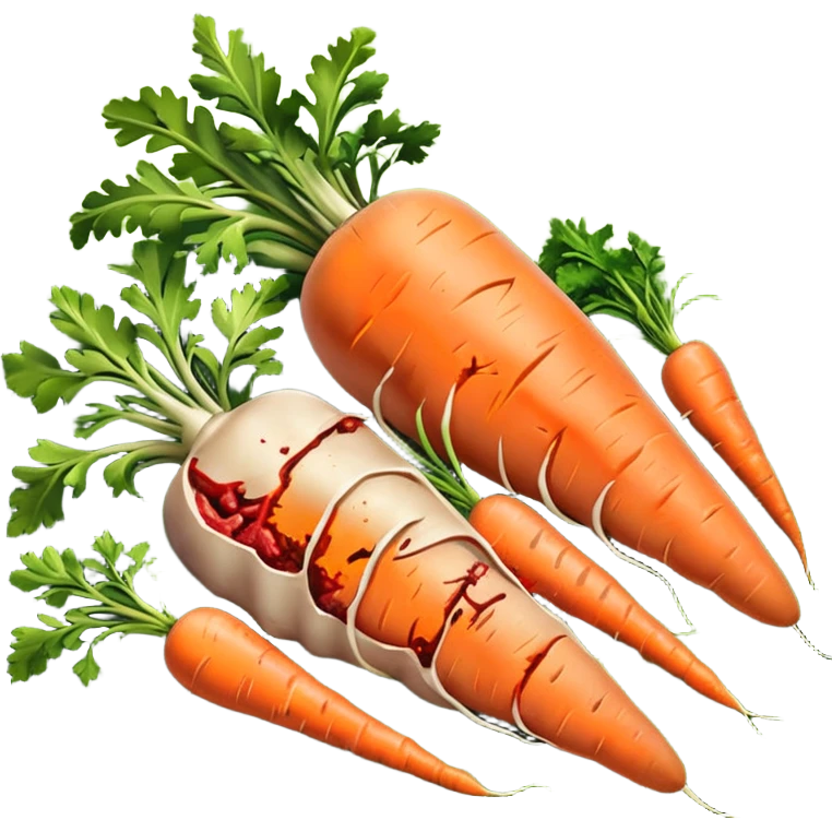 Мясные каркасы на трава и растущая морковка emoji